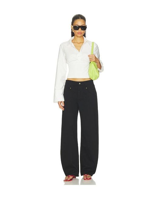 ALL THE WAYS White Amika Fitted Button Up Top