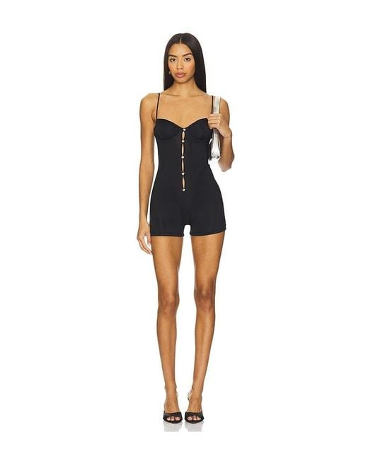 POSTER GIRL Black Sheer Gloss Romper