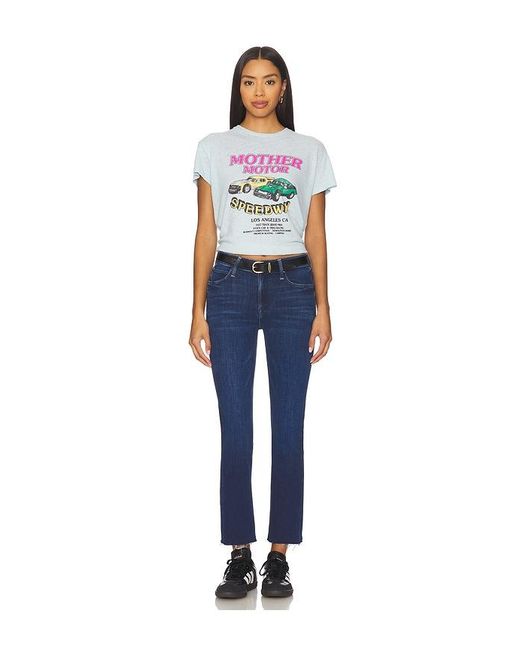 Mother Blue The Mid Rise Dazzler Ankle Fray Jeans