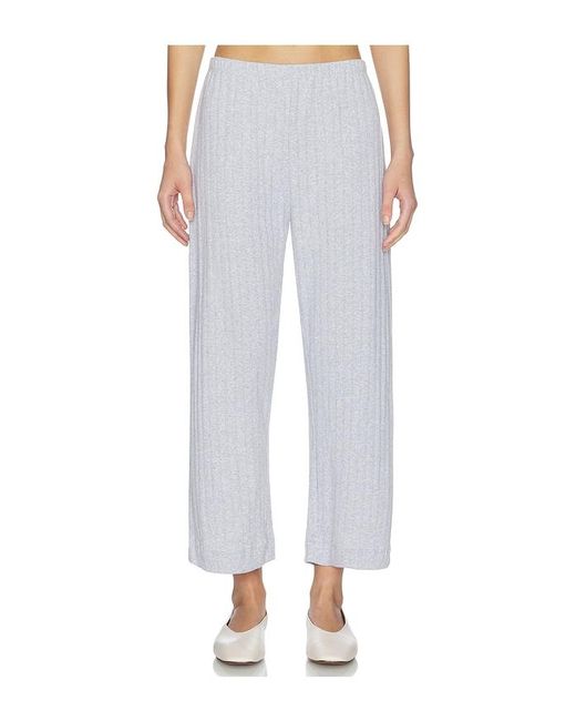 Leset White Pointelle Crop Wide Leg Pant
