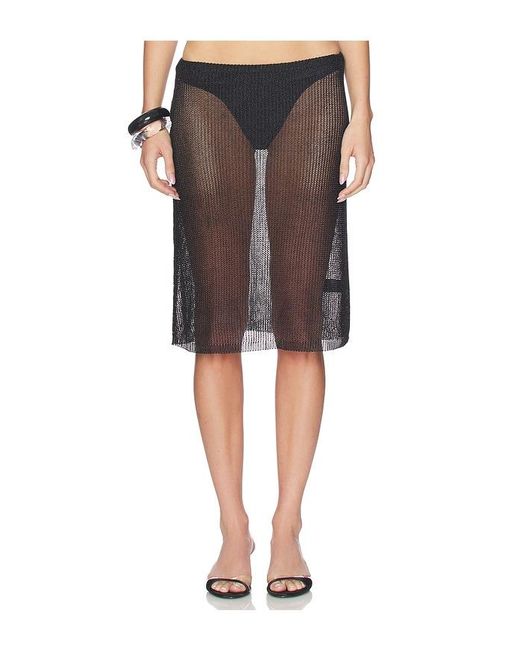 Lioness Black Luminous Midi Skirt
