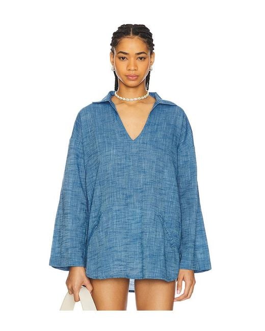 Camisa Longline Beach En Color Azul Talla (También En M, S, Xl, Xs) Seafolly de color Blue