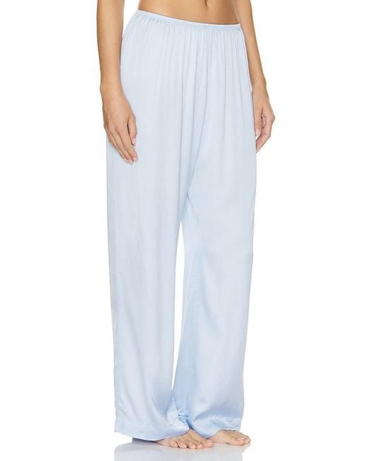 DONNI. Blue Silky Simple Pant