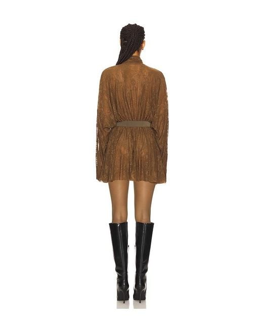 Norma Kamali Natural X Revolve X Revolve Super Oversized Boyfriend Shirt Flared Mini Dress