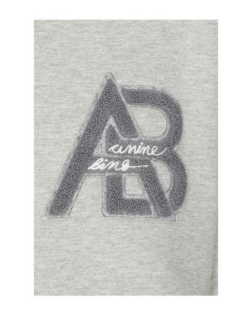 Anine Bing Gray Jaci Hoodie Letterman