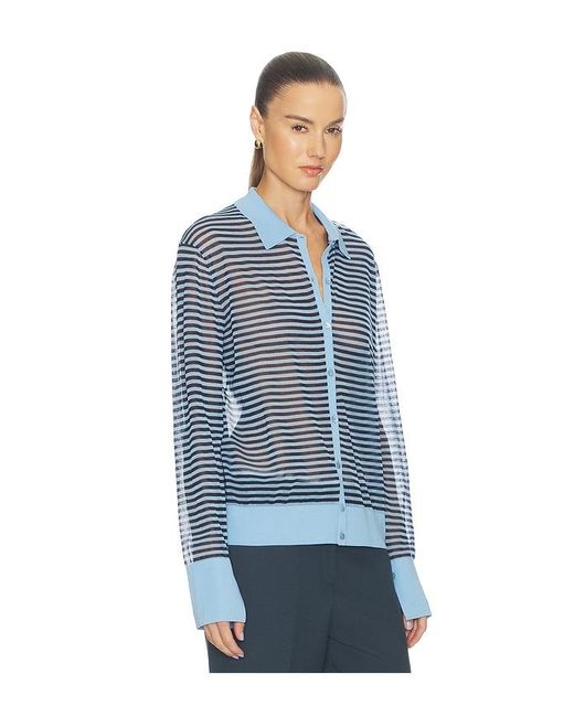 FRAME Blue The Collared Cardi