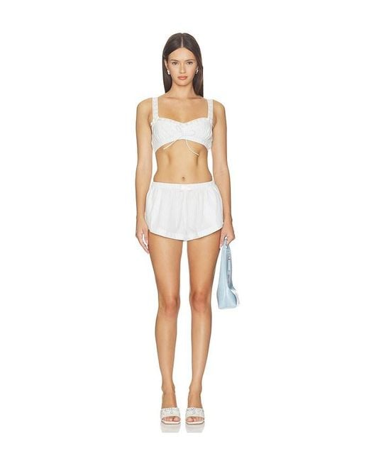 For Love & Lemons White Trixie Bralette