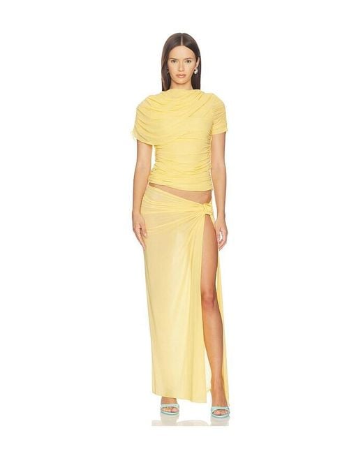 Maygel Coronel Yellow Pollera Skirt
