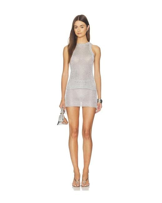 superdown White Stella Knit Skirt Set