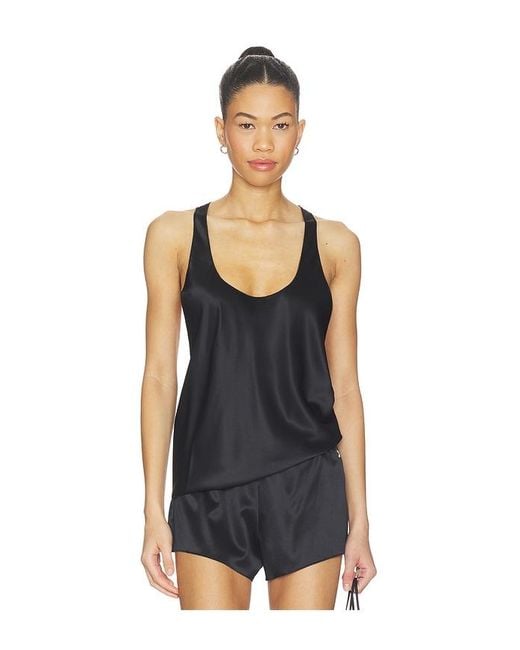 ÉTERNE Black Silk Hedi Top