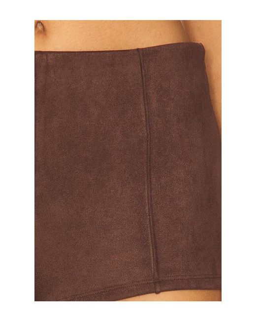 superdown Brown Jessica Faux Suede Short