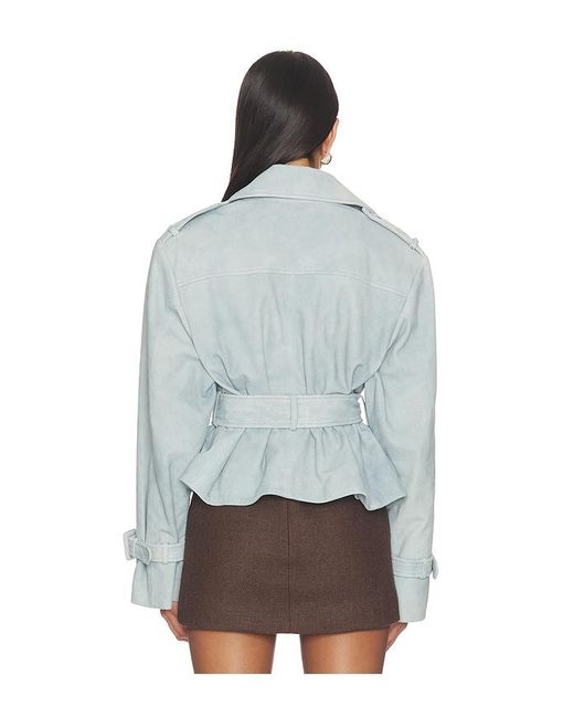 Lamarque Blue Dhana Cropped Trench Coat