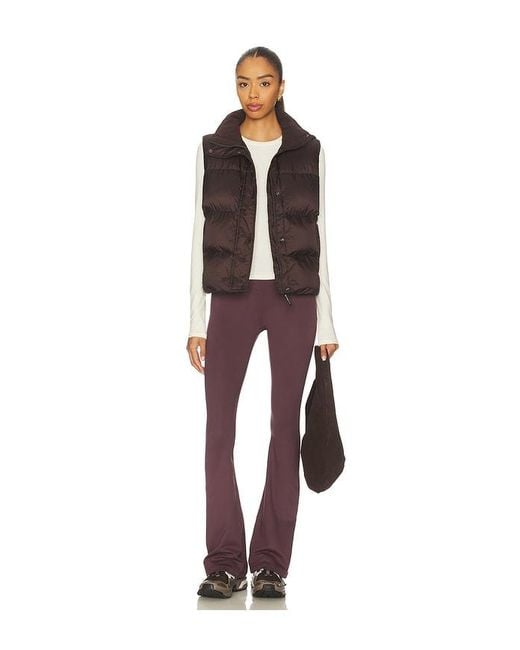 Beyond Yoga Brown Big Cozy Puffer Vest