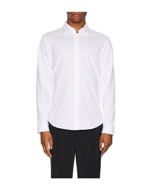 Theory White Sylvain Structure Knit Shirt for men