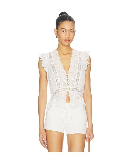 Free People White Day Dreamer Top