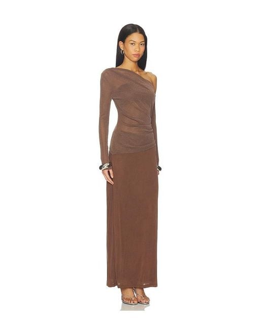 SOVERE Brown Langärmeliges Kleid Zeya