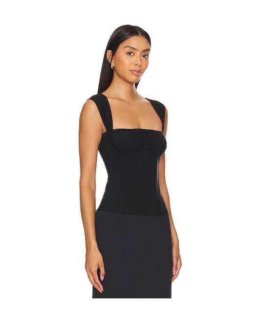 WeWoreWhat Black Ruched Cup Corset Top