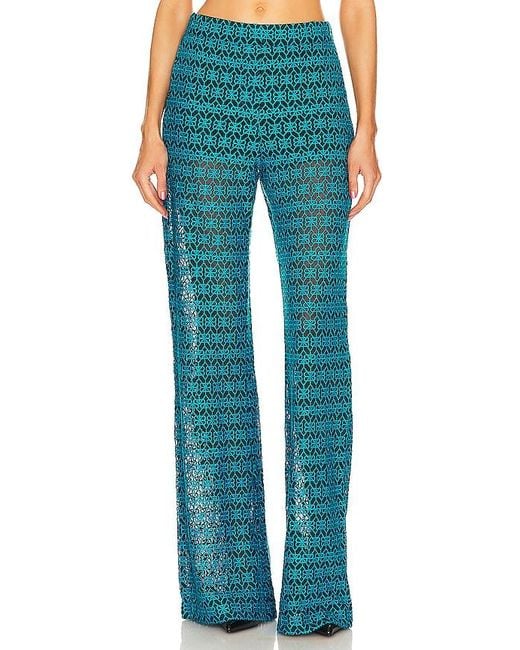 RTA Blue Embroidered Flare Pant