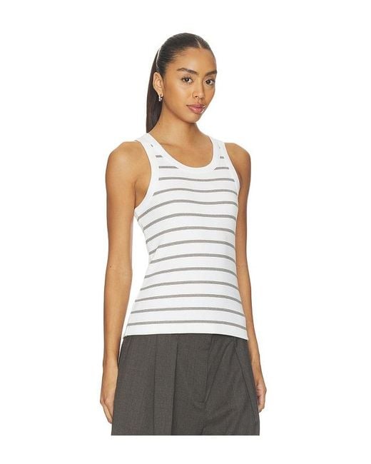 Vince White Stripe Scoop Neck Tank