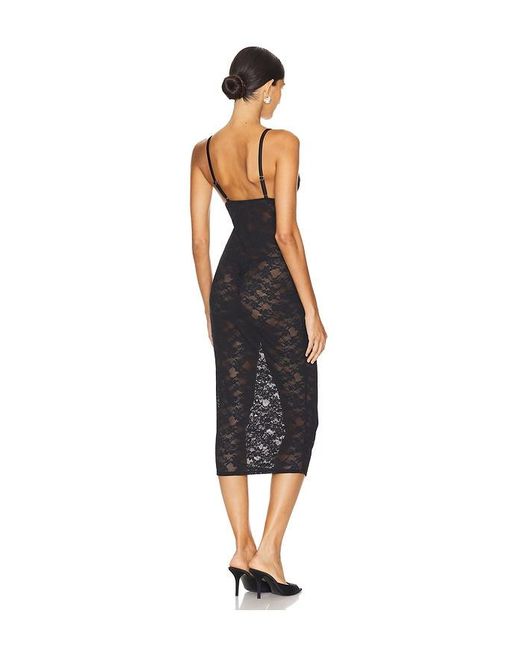 Fleur du Mal Black Le Stretch Lace Slip Dress