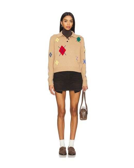 MSGM Black Broken Argyle Sweater