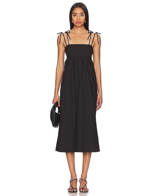 Ganni String Midi Dress in Black | Lyst