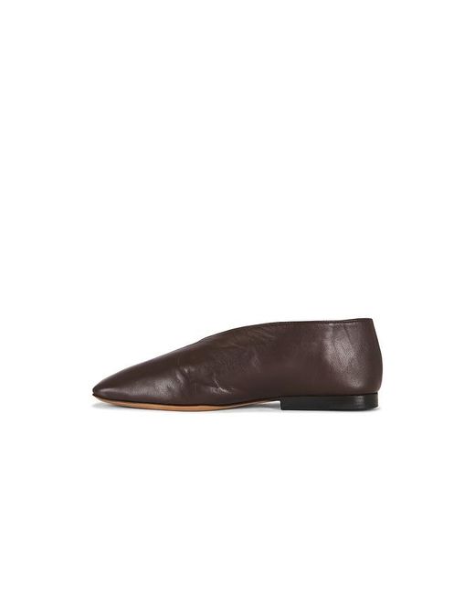 Mansur Gavriel Brown Square Soft V Flat