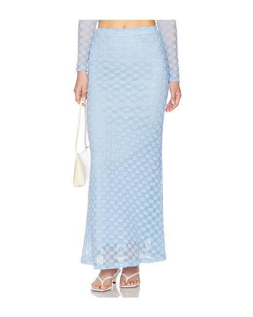 Bardot Blue X Revolve Adoni Mid Rise Maxi Skirt