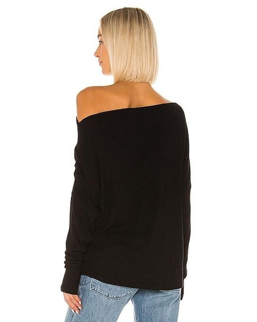 Michael Lauren Black Santos Drop Shoulder Sweater