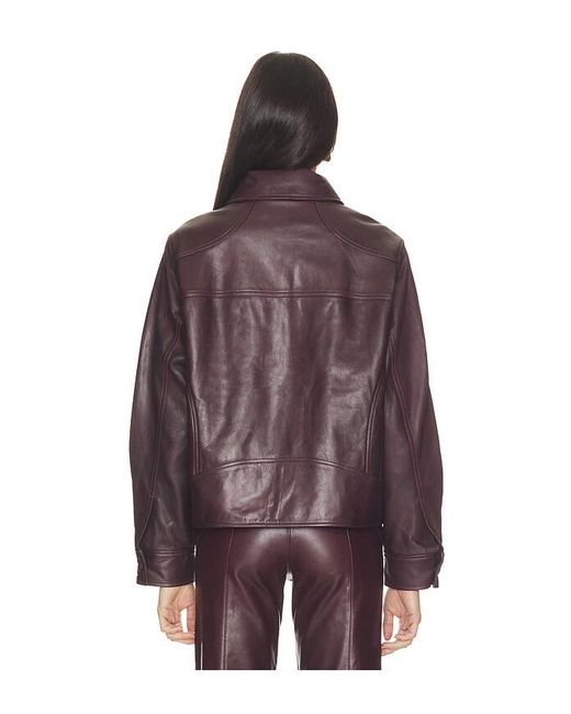 Chaqueta Pint Leather En Color Burgundy Talla (También En M, S, Xs) Mimchik de color Red