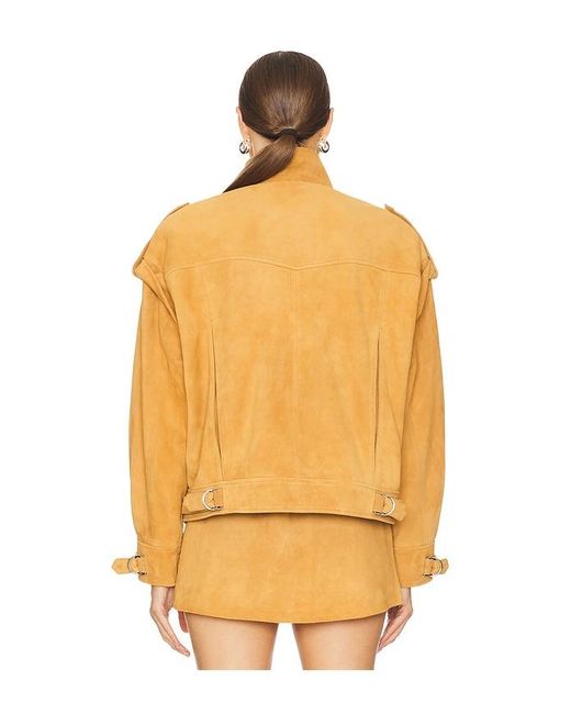 AEXAE Orange Leather Suede Oversized Jacket