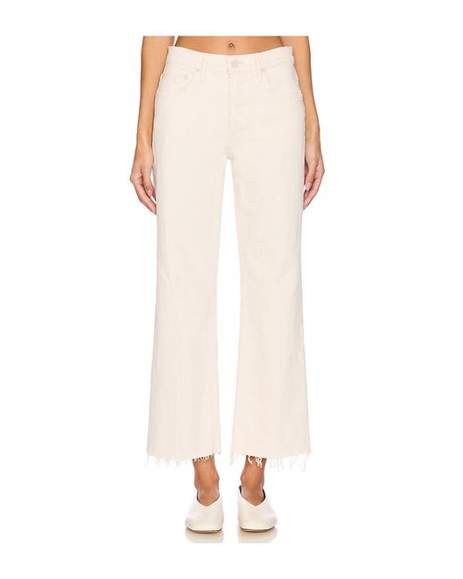 Mother White The Mid Rise Maven Ankle Fray Jeans
