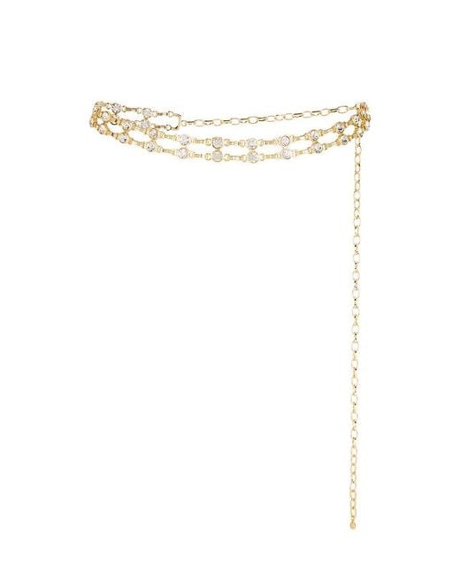 Ettika White Double Crystal Chain Link Belt