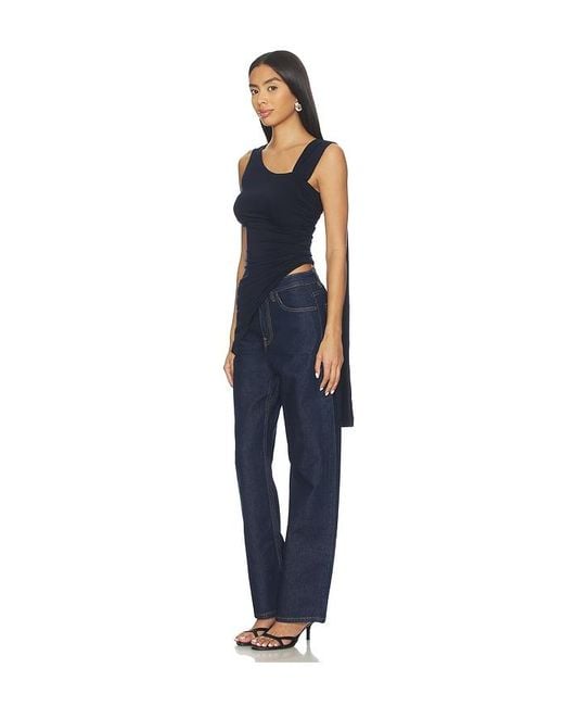WeWoreWhat Blue One Shoulder Draped Top