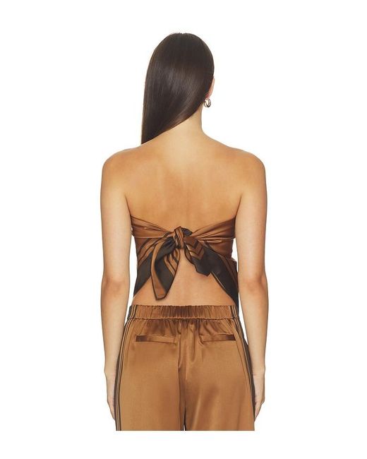 SER.O.YA Brown Hark Satin Top