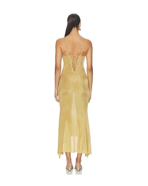 GUIZIO Metallic Elsie Cowl Neck Dress