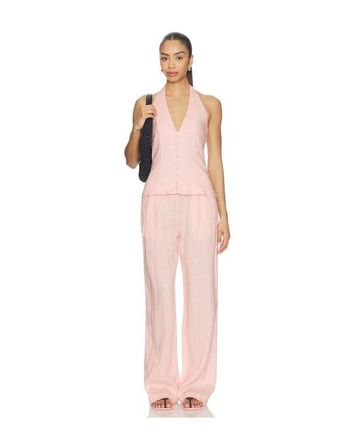 AEXAE Pink Halter Neck Top