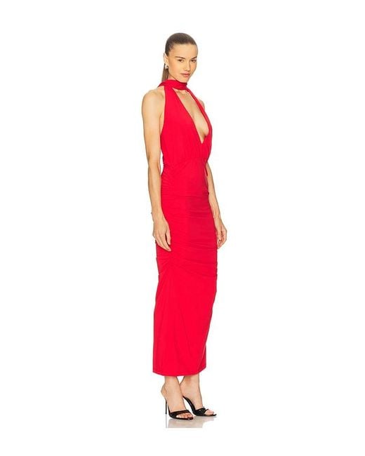 ROWEN ROSE Red Plunge Maxi Dress