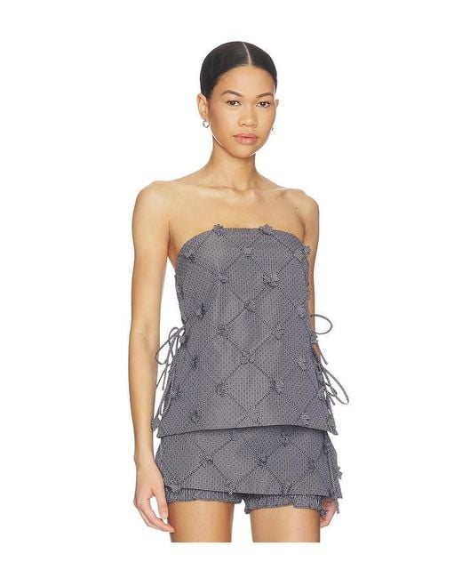 Line & Dot Multicolor Thora Strapless Top