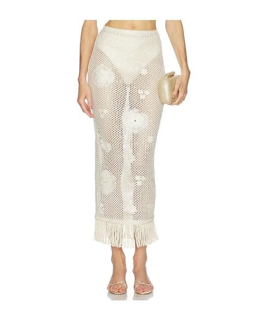Bronx and Banco White Crochet Mila Skirt