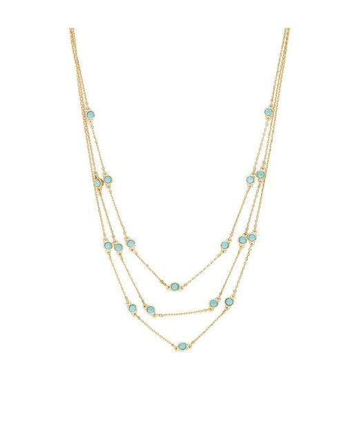 Ettika White Crystal Dot Layered Necklace