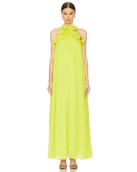 PATBO Yellow ABENDKLEID HAND EMBROIDERED FLOWER