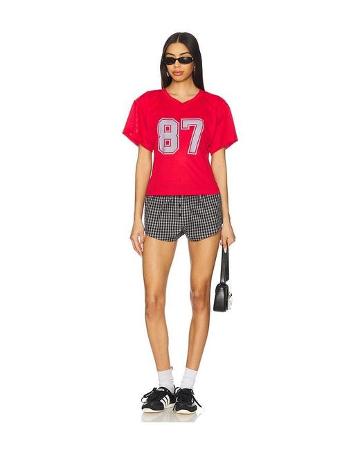 Lovers + Friends Red Cropped Jersey Top