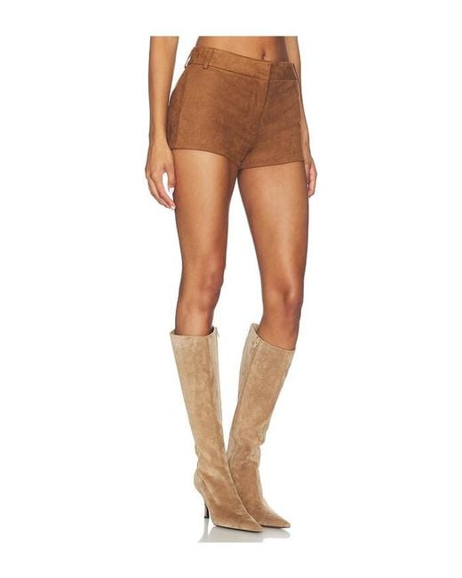 superdown Brown Priya Faux Suede Hot Short