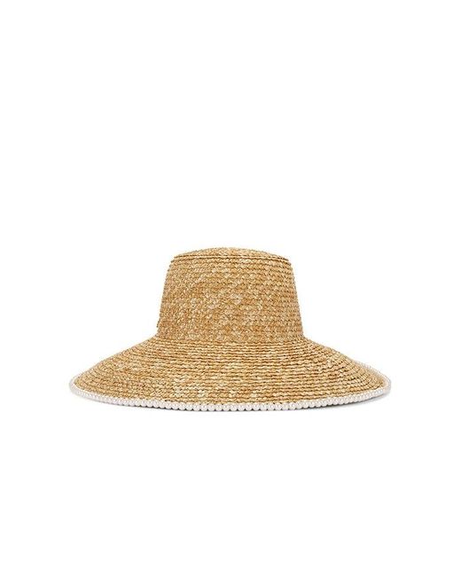 Lele Sadoughi Natural Pearl Edge Hat