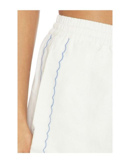 LSPACE White La Mer Shorts