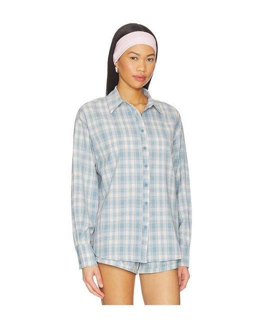 MORE TO COME Blue Thatcher Button Down Top