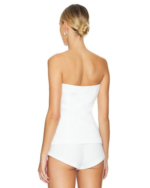 Amanda Uprichard White Kourt Strapless Top