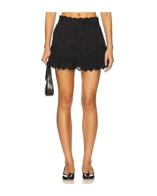 LoveShackFancy Black Nerina Skirt