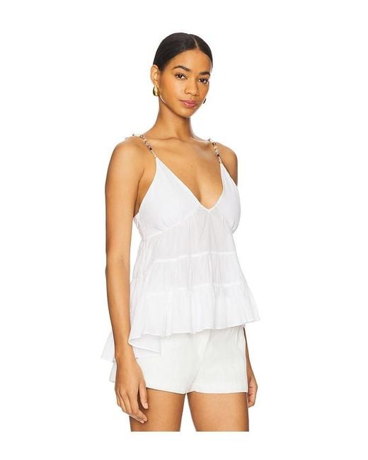 Azeeza White Viola Top